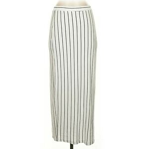 White Pinstripe Pencil Maxi Skirt 